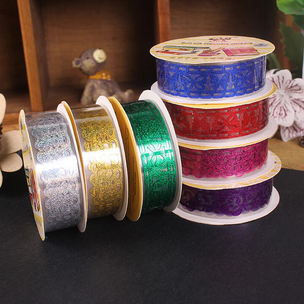7 Colors Hollow Out Transparent Lace Tape Decorative Self Adhesive Tape