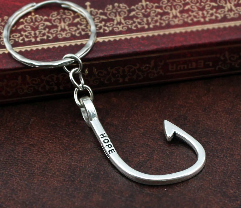 Silver Fish Hook Keychains & Key Rings Key Chains Accessories For Car Key Ring Jewelry Findings