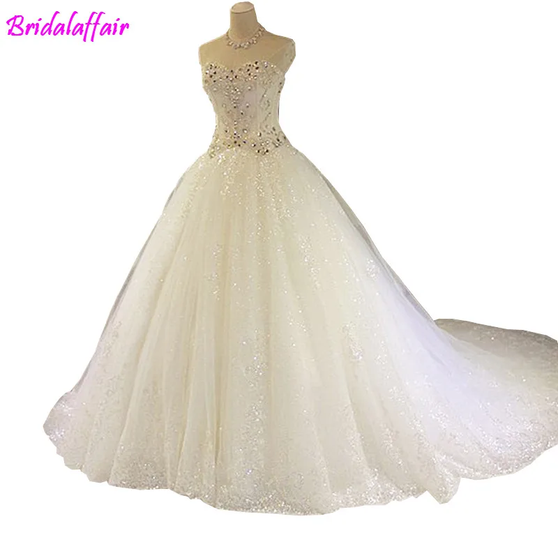 

2018 Abiti Da Sposa di lusso Abito di Sfera Di Cristallo Tulle Cinese Abito Da Sposa Weeding Sposa Abiti Da Sposa Wedding dress