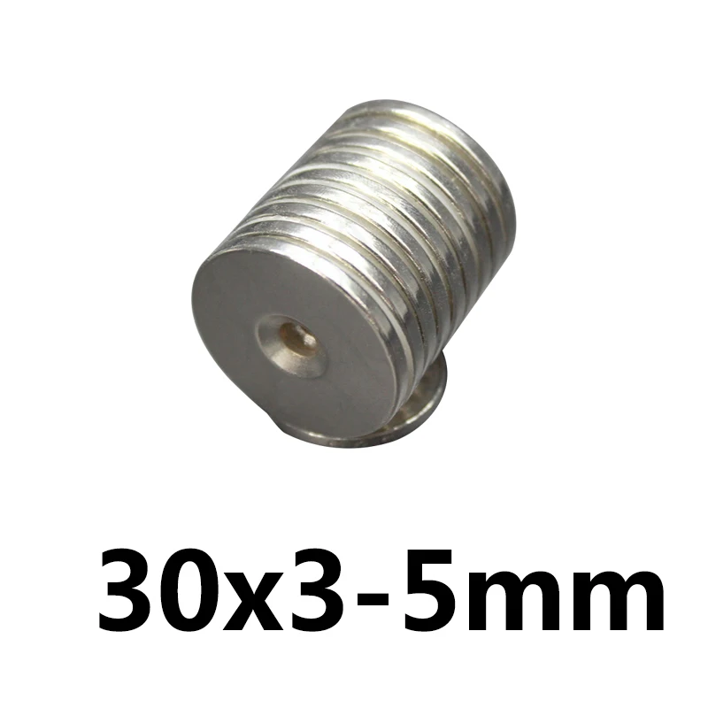 

2pcs 30mm x 3mm Hole 5mm N35 Ring Block Craft Permanet Magnet Powerful Rare Earth Ndfeb Neodymium Magnets