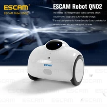 ESCAM Robot QN02 720P wireless ip camera support two way talk/Touch interaction built in Mic/speaker can move,laugh,auto charge