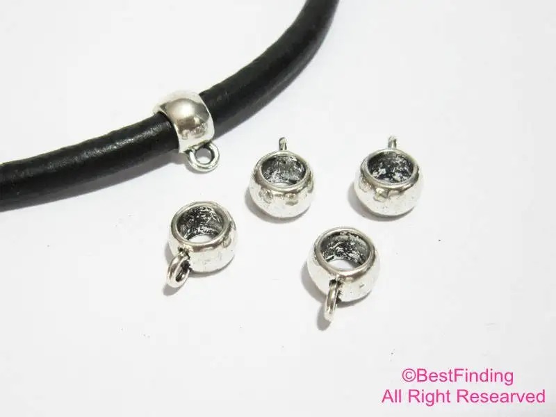 

3.5mm Charm holder beads Round leather findings loops bails RB206