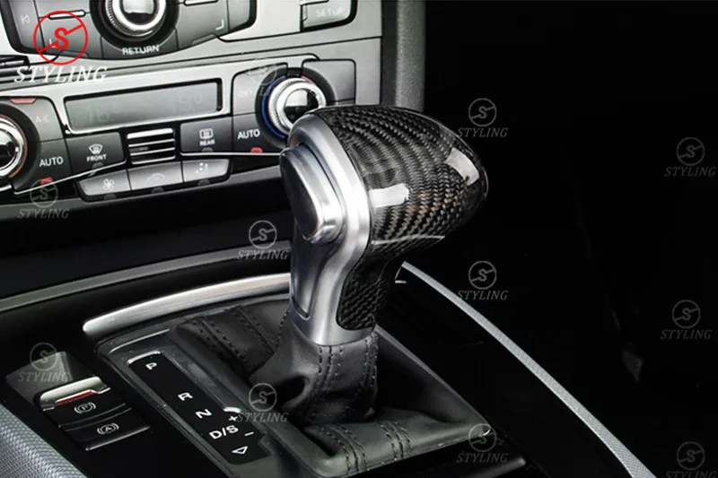 A5 A6 углерода чехол для рычага переключения передач для Audi A3 A4 S3 Q5 S6 S7 Управление рукоятка для рычага переключения передач Collarcover LHD 2012 2013