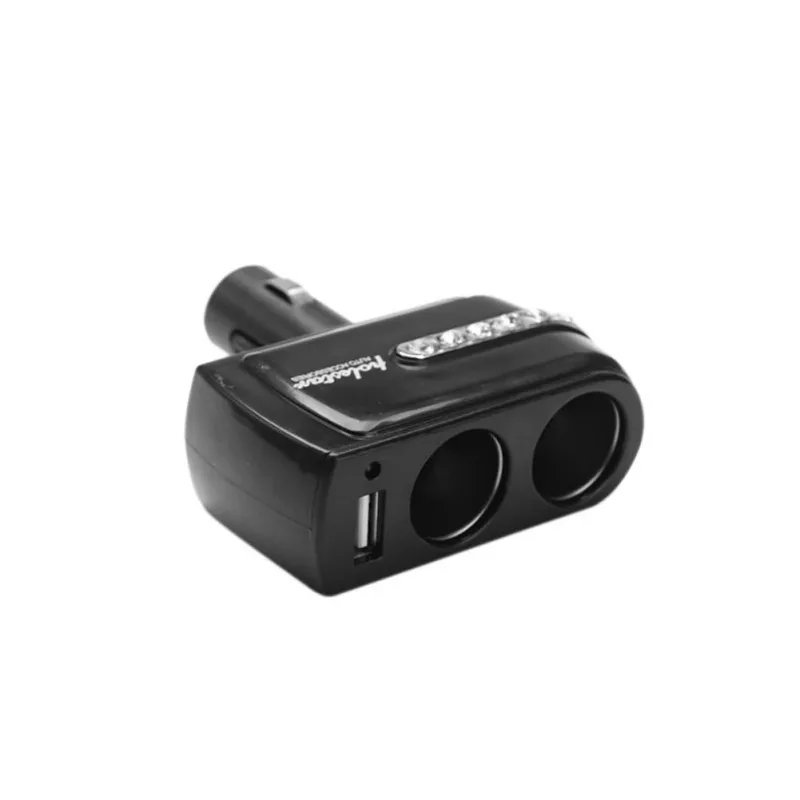 واحدة مقسمة اثنين 2-الطريق المزدوج USB شاحن سيارة DC منفذ الطاقة محول سيارة ولاعة السجائر موسع الفاصل