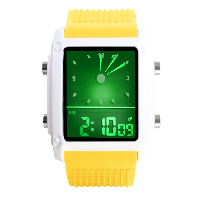 New Fashion Led Digital Watches Men Sports Watches Dual Time Analog Digital Watches LED Colorful Backlight Glow Watches Unisex 