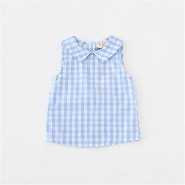 2017 letnie nowe dziewczynek plaid koszule lniane bluzki 2017 letnie nowe dziewczynek plaid koszule lniane bluzki