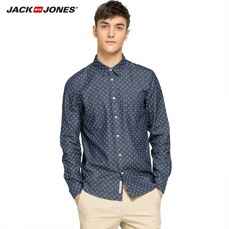 JACKJONES العلامة التجارية الرجال الساخنة عارضة قمصان الذكور ضئيلة قمصان منتظم القطن 100% الذكور قمم | 216105034 JACKJONES العلامة التجارية الرجال الساخنة عارضة قمصان الذكور ضئيلة قمصان منتظم القطن 100% الذكور قمم | 216105034