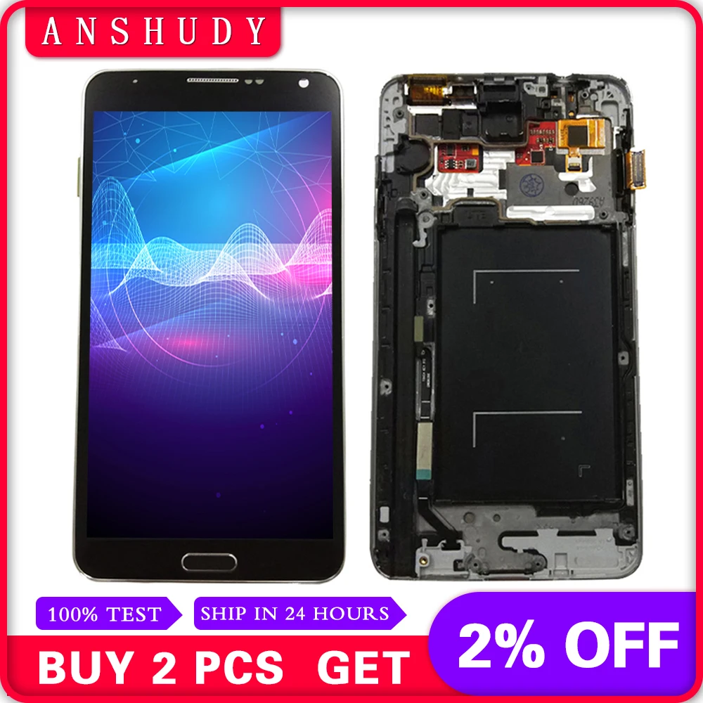 

For Samsung Galaxy Note 3 Note3 Note3 N9005 LCD Display Panel Module + Touch Screen Digitizer Sensor Assembly Frame
