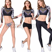 Сексуальный купальник бикини Купальники с длинными рукавами брюки шорты Одежда для фитнеса и йоги пляжный серфинг солнцезащитный