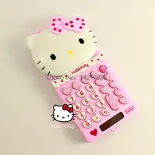 2016 New 8 digit mini solar pink cute hello kitty calculator wholesale Sliding design solar calculator no voice L13cm* W6cm