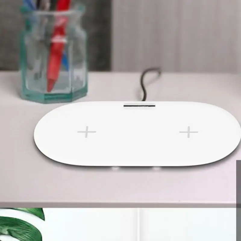 

2in1 Wireless Charger Pad Fast Charging Dual QI Induction for iPhone X XR XS for Samsung Galaxy S9 Plus S8 Note 8 for Xiaomi