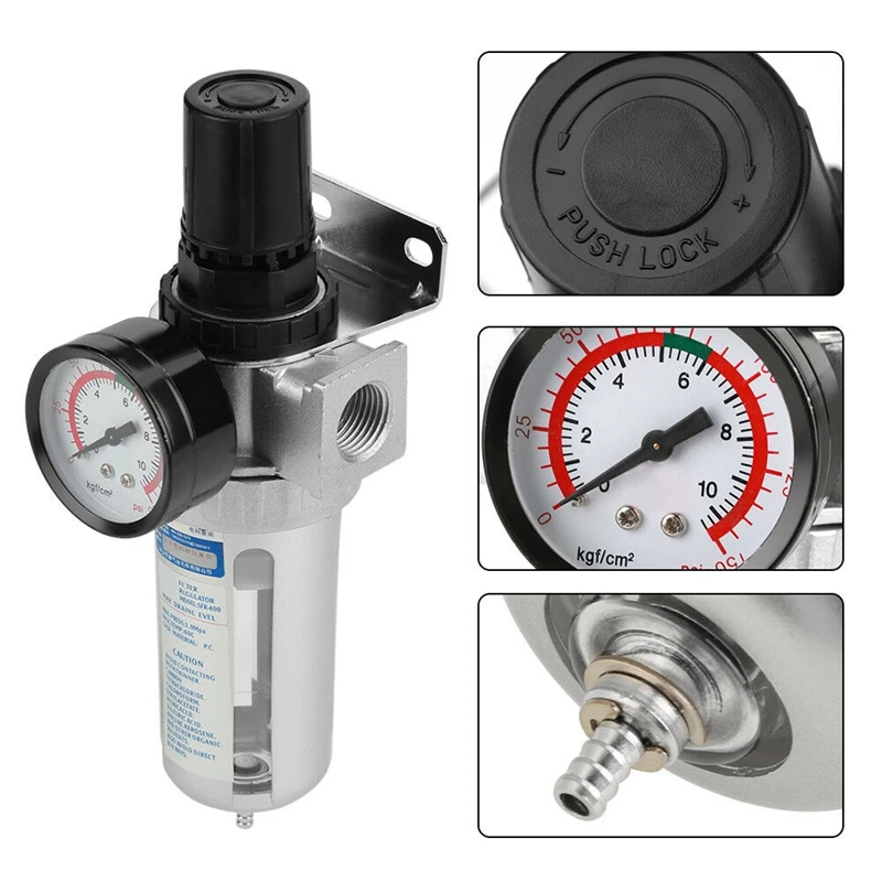 1/2 Inch Air Compressor Filter Oil Water Separator Digital Regulator Press X3F3 