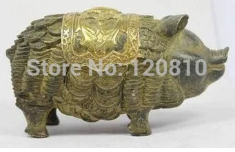

CHINESE HANDWORK PIG OLD COPPER STATUE