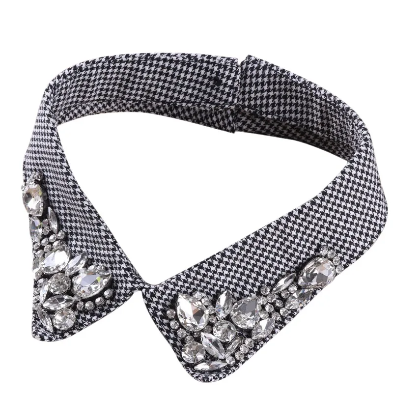 

Women Party Blouse Fake Collar Rhinestone Crystal Detachable Fake Collar Accessories