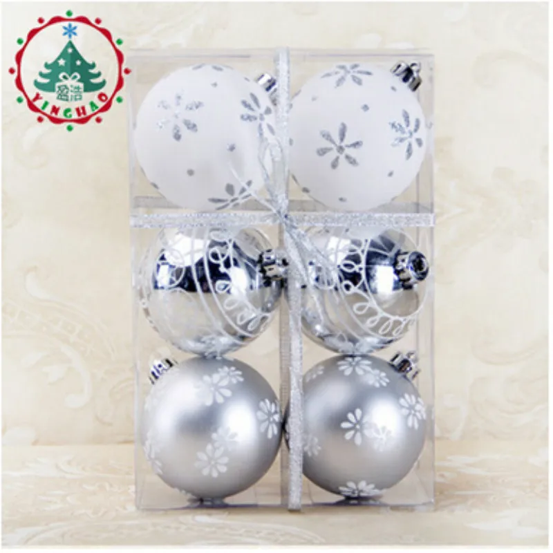 

2016 Fashion 6pcs Xmas Decorative 8cm Ball Ornaments for Christmas Tree Decorations Christmas Balls for Home Decor