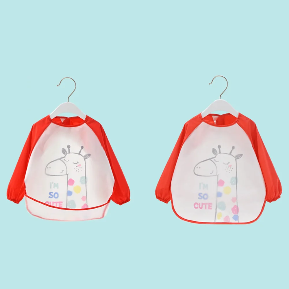 

Children Bibs Waterproof Cartoon Long Sleeve Art Apron Cartoon Smock Baby Toddler Baby Eating Clothes Bib