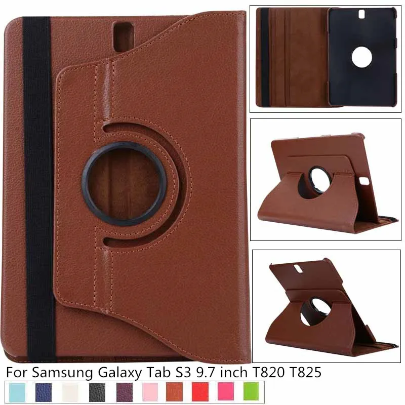 New Business 360 Rotating Case Flip Stand Smart Cover PU Leather for Samsung Galaxy Tab S3 9.7 T820 T825 Tablet Fundas | Компьютеры и