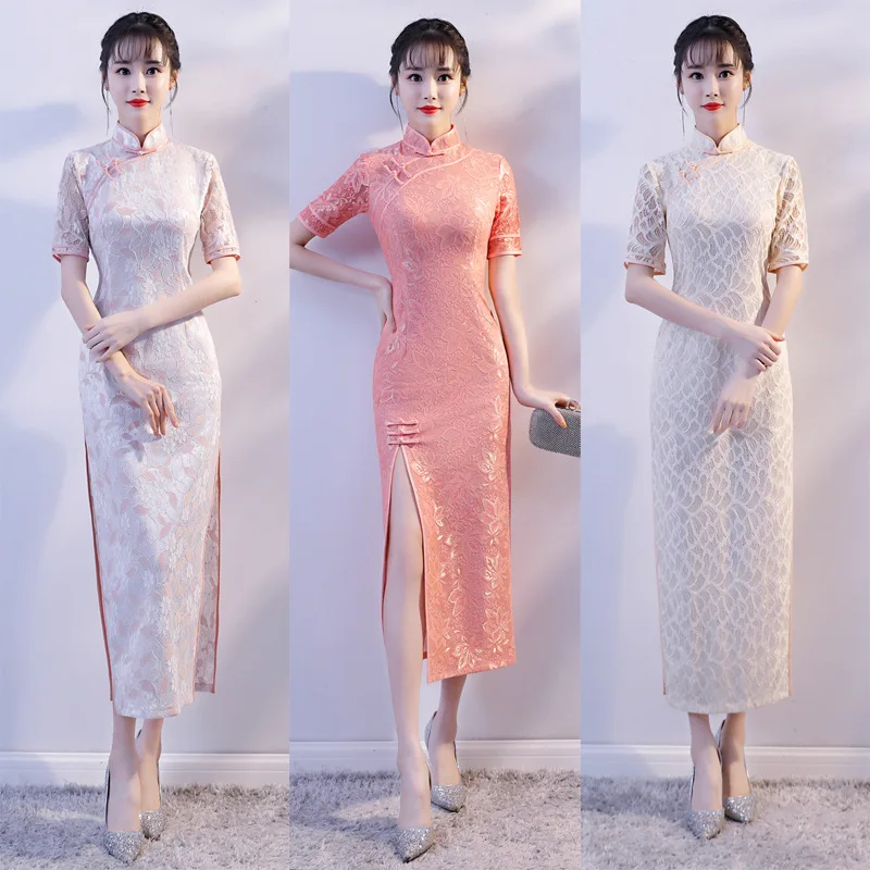 Китайское платье Чонсам qipao современный халат longue femme Традиционный Костюм Восточный Атлас Китай для девочек для женщин платья для