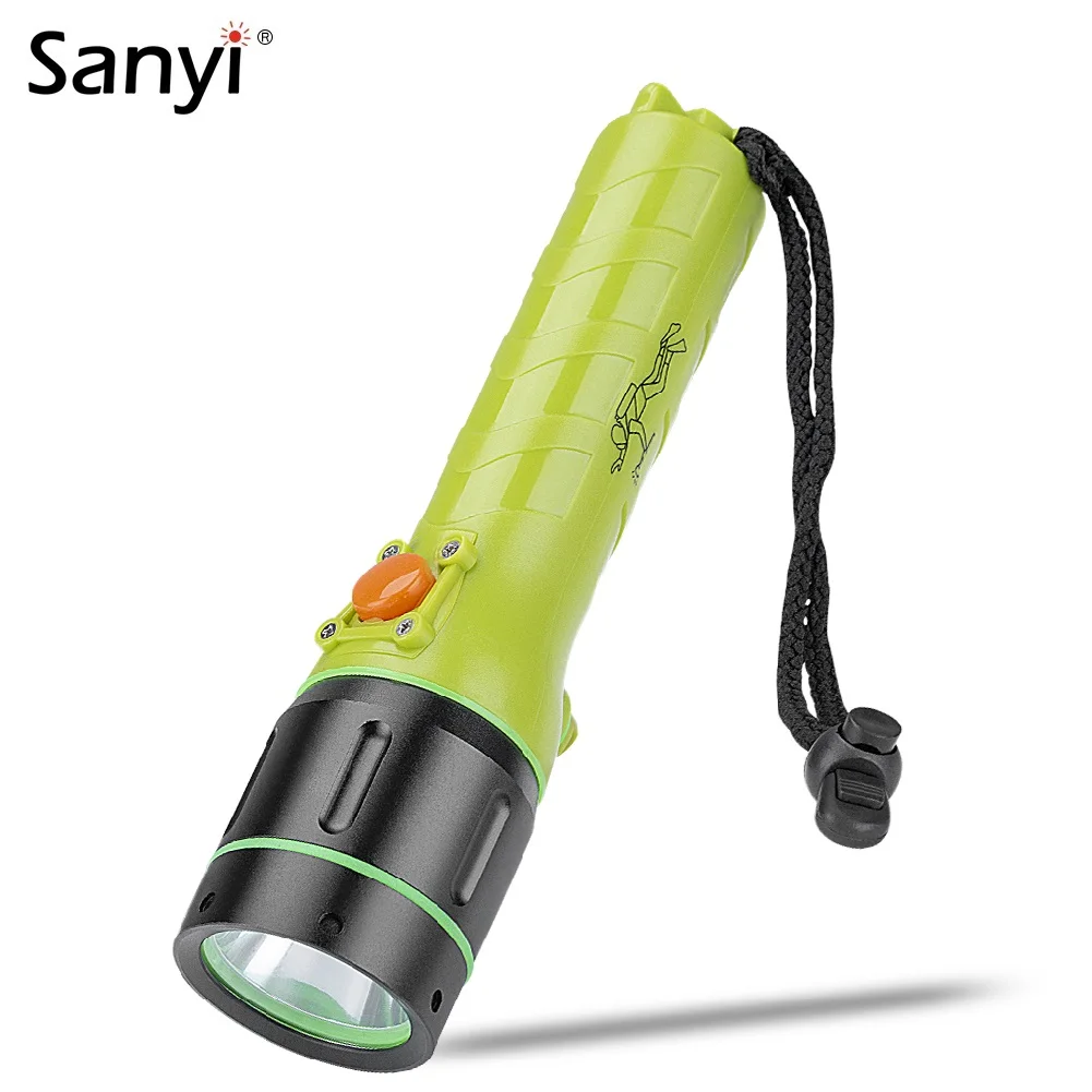 

Sanyi XML T6 LED Waterproof Scuba Diving Flashlight 2 Modes Underwater Diver Flash Light Portable Lantern Rechargeable Torch