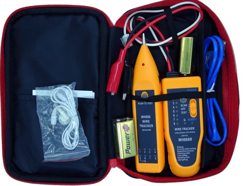 Wire Tracker Toner and Probe Network Cable Tester Telephone Cable Test Noise Cancelling Yellow 9V 6F22