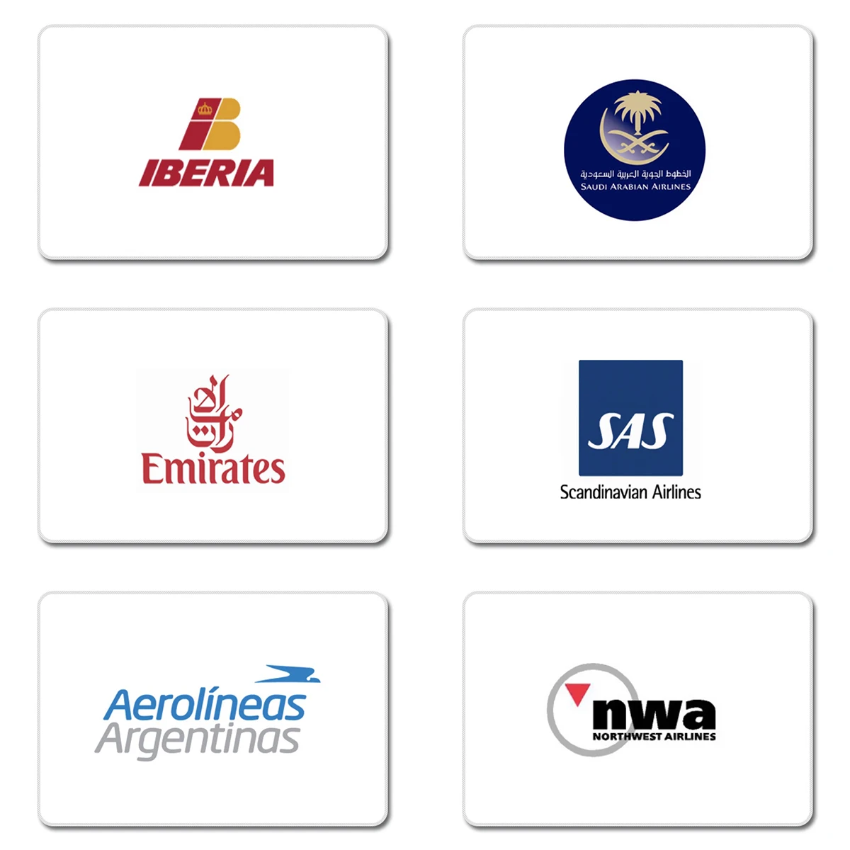 

Emirates SAS Saudi NWA Aregentinas Iberia Airlines Designs Nature Rubber Table Mouse Pad Laptop Computer Enclosure Mousepad Mat