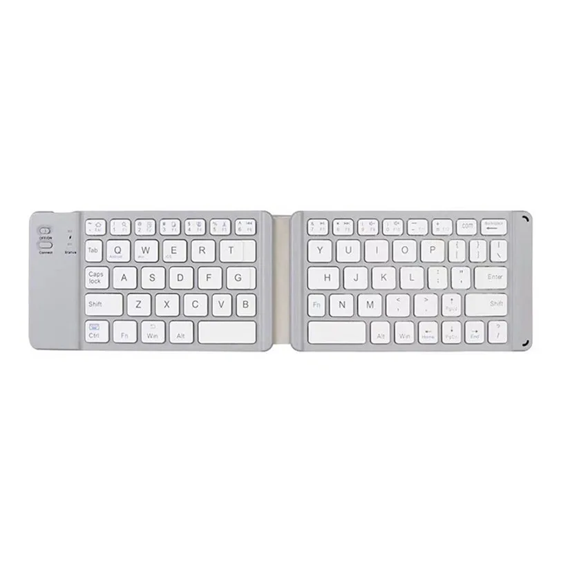 CAPRPIE Складная мини беспроводная Bluetooth 3 Клавиатура 67 клавиш эргономичные клавиатуры для универсального мобильного телефона/ноутбука/планшета 907 - Цвет: White