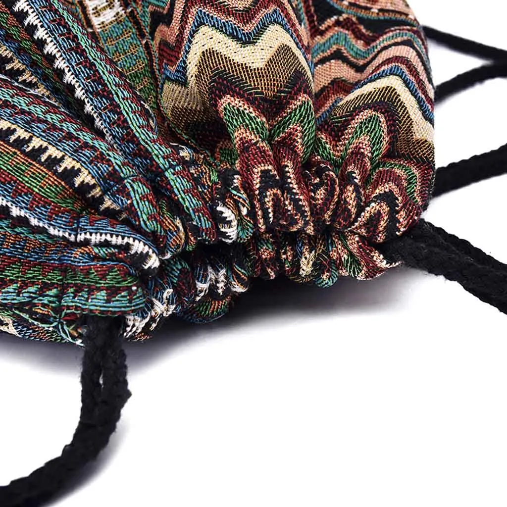 Vintage Travel Backpack Fashion Drawstring printing Backpack Fitness Bag Woman Convenient Sports Bundle Pocket Beach Bag# Vintage Travel Backpack Fashion Drawstring printing Backpack Fitness Bag Woman Convenient Sports Bundle Pocket Beach Bag#