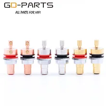 Pure Copper Female RCA Jack Connector Terminal 24K Gold Rhodium Plated Hifi Audio Video Signal Input