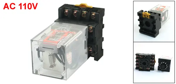 MK3P-I AC110V Coil 11 Pins 3PDT Power Relay with Plug-in Terminal Socket