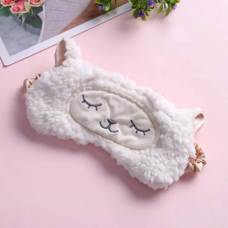 

1 Pcs Hot Sale Sleeping Eye Face Mask Sleep Mask Blindfold Eyeshade Traveling Sleep Cover Stuffed Sheep Type Rest