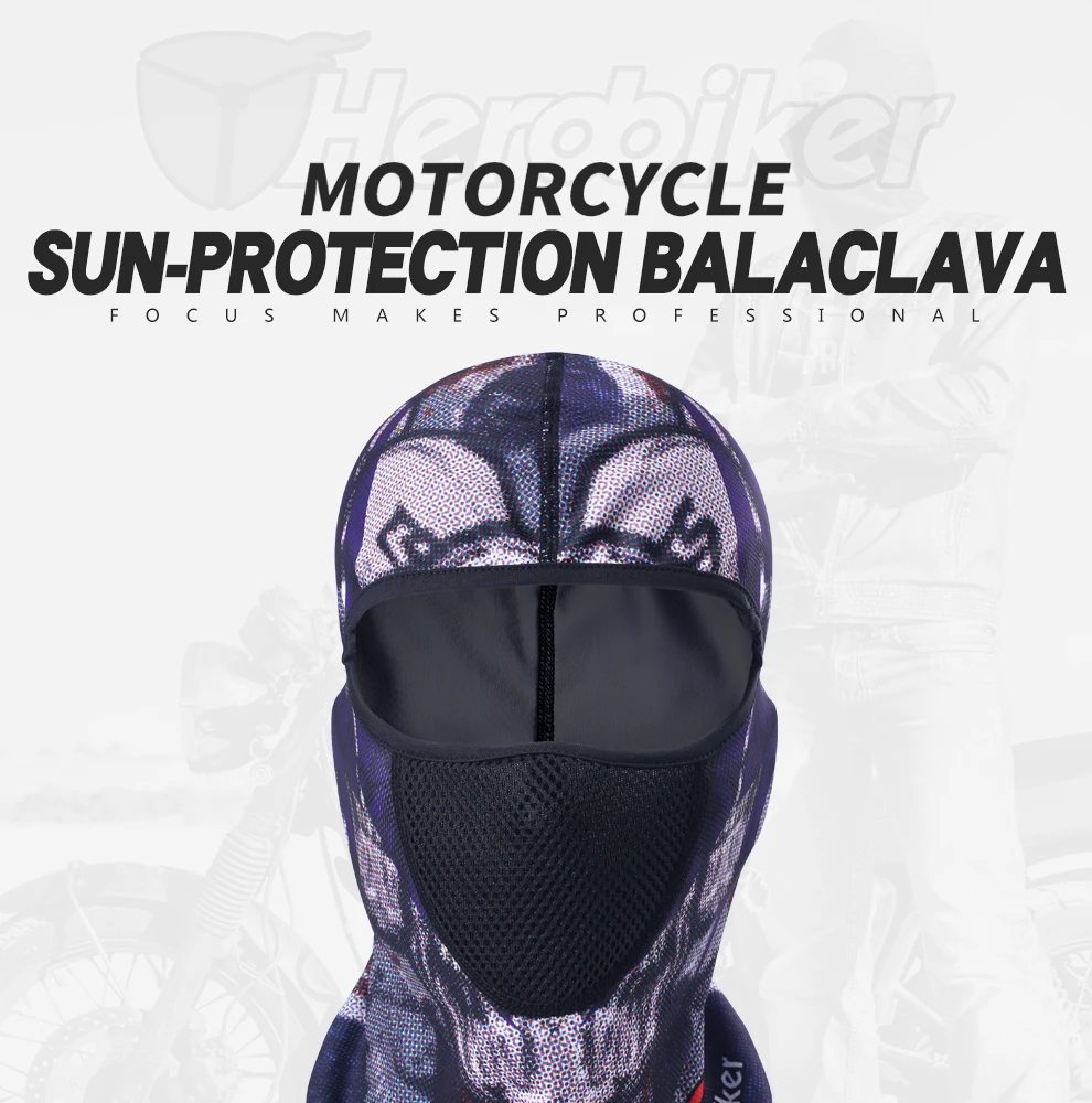 HEROBIKER мотоциклетная маска Балаклава маска для лица мото маска летний Тактический шлем Лыжный Велоспорт мотоциклетная Маска Тушь мото