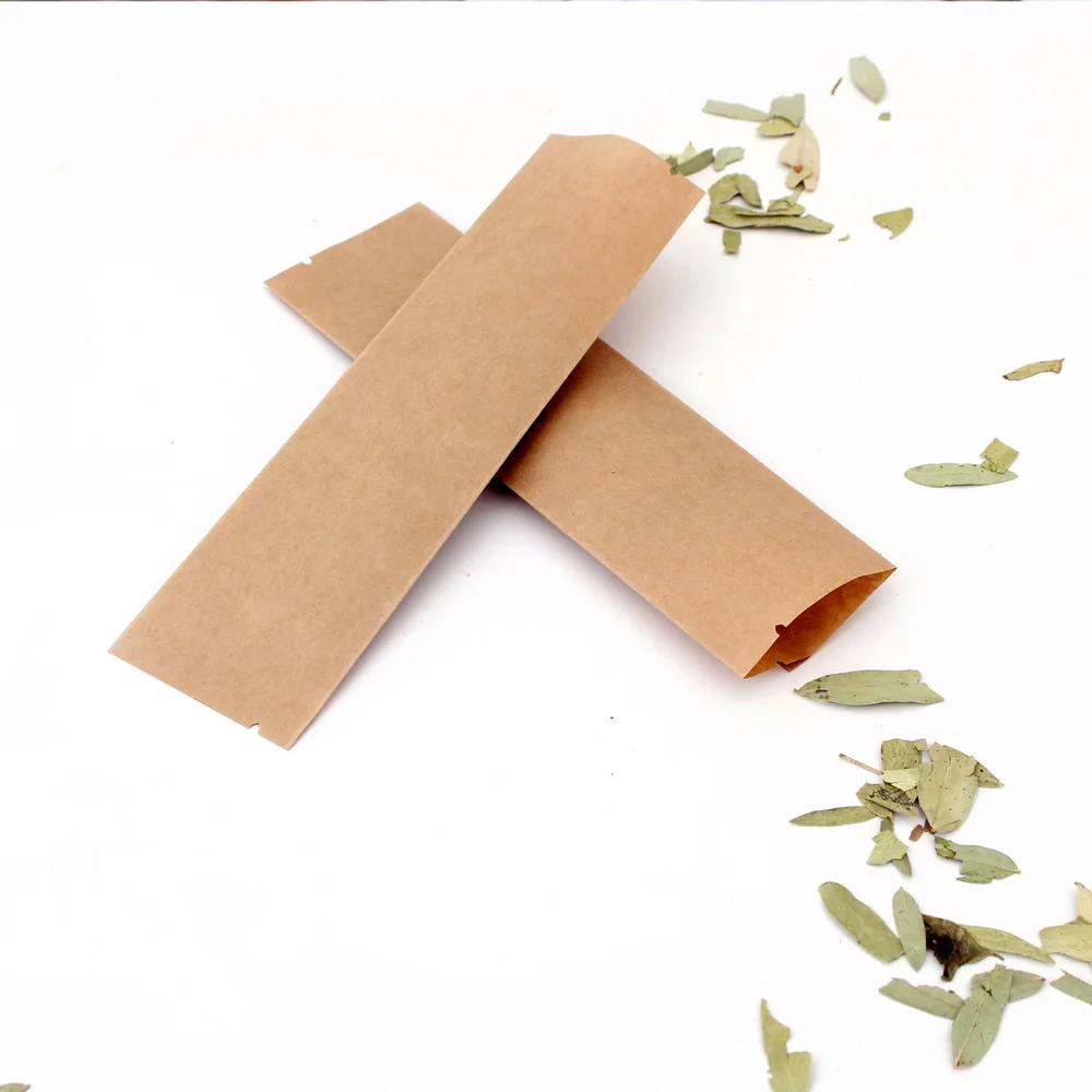 4,5X16 см крафт-бумага тепловая герметизация плоская упаковка Открытый Топ пакеты Посуда Упаковка мешок бумажные пакеты порошок упаковка для чая - Цвет: Brown Kraft Paper