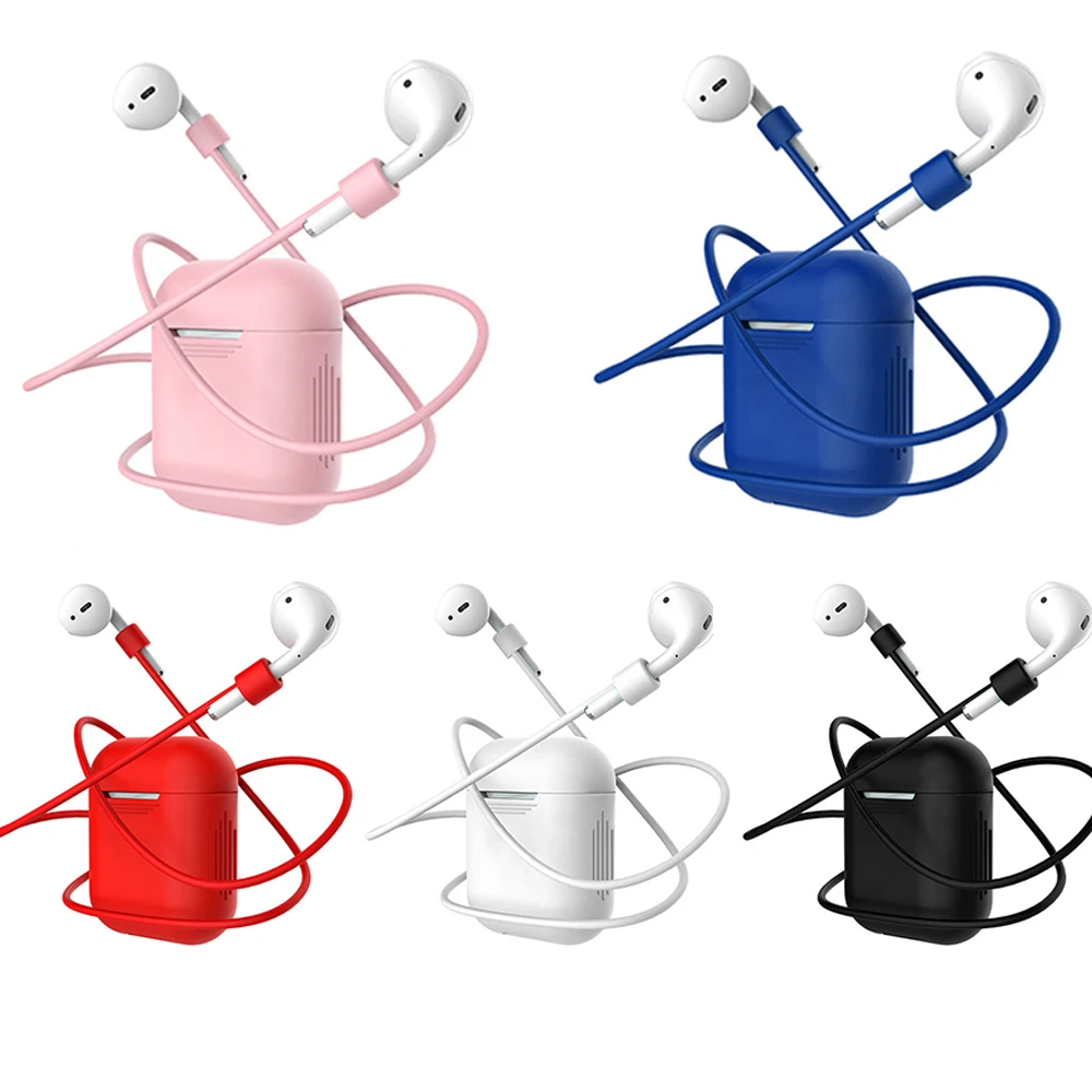 

Glow in Dark Luminous Silicone Cover for Apple Airpods Case i9 i9s i10 pro i10s i11 i11s i13 i19 TWS Air Pod Rope Protection