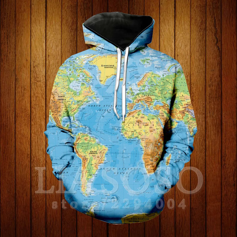 unisex Brand World Map t-shirt Sweatshirts Earth Sweat shirt Funny 3d hoodies Mens Clothing Cool Anime Hoody u1 unisex Brand World Map t-shirt Sweatshirts Earth Sweat shirt Funny 3d hoodies Mens Clothing Cool Anime Hoody u1