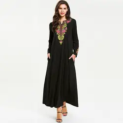 Абая для женщин мусульманская длинная абайя красивые мусульманские платья средняя Восточная длинная одежда с цветочным принтом леди Y618