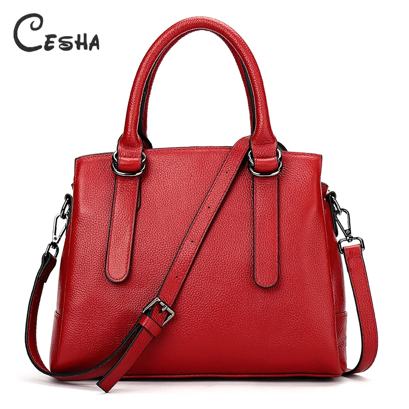 

Cesha Luxury High Quality Real Leather Women's Handbag Durable Cow Leather Shoulder Bag Fashion Causal Business Women's Handbag