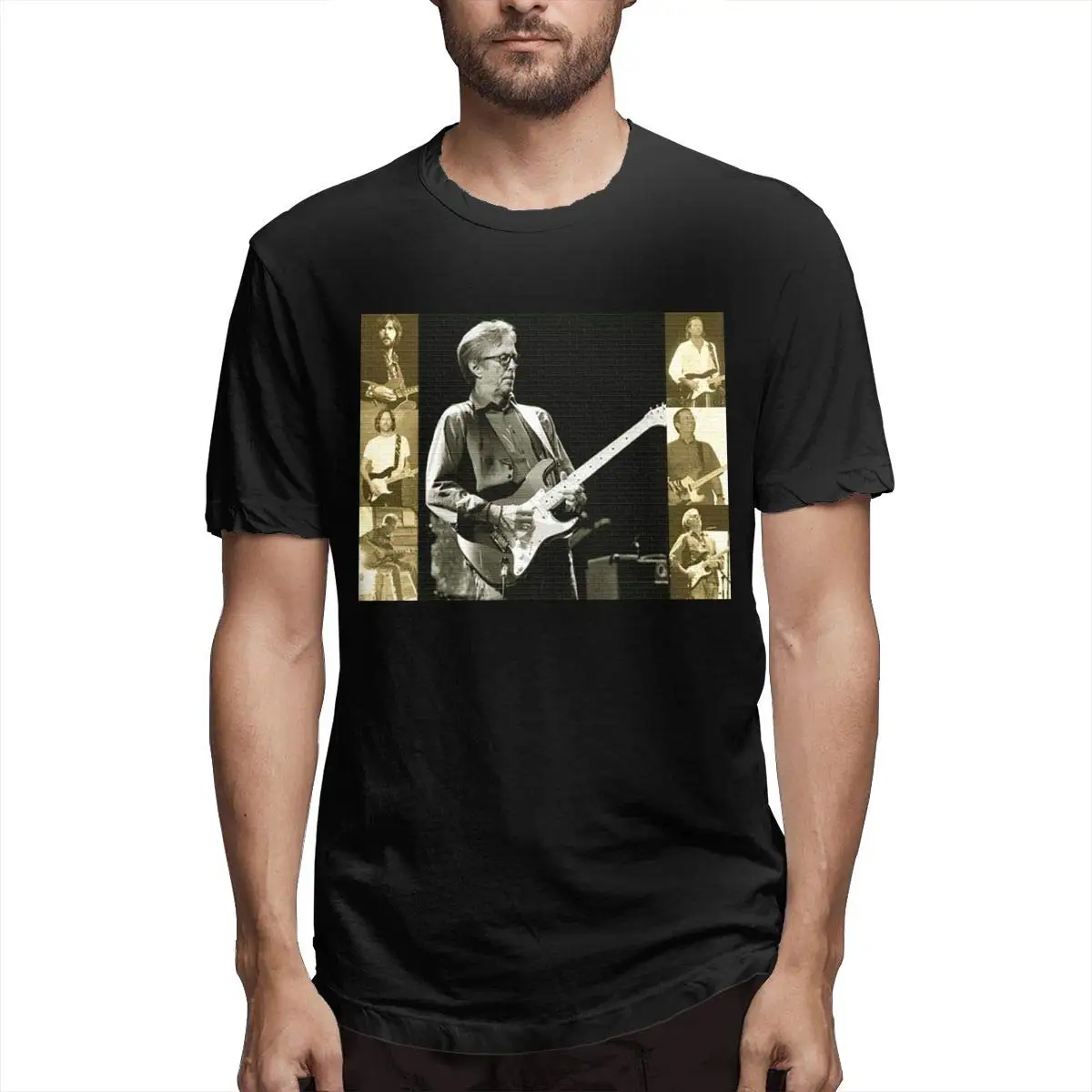 IJHTR Eric Clapton Men's T-Shirt Comfortable Men T Shirt Print Cotton Short Sleeve Men'S Fashion Black |