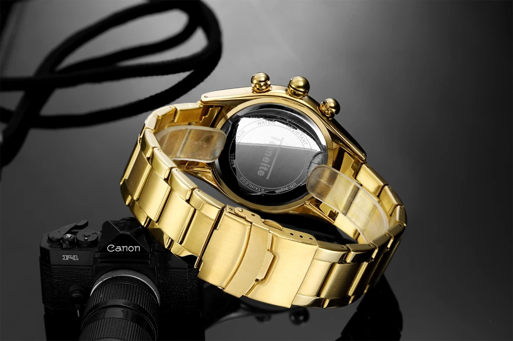 Relogio Masculino TEMEITE Лидирующий бренд Мужские часы Роскошные модные золотые бизнес полностью Стальные кварцевые наручные часы Мужские часы Прямая поставка