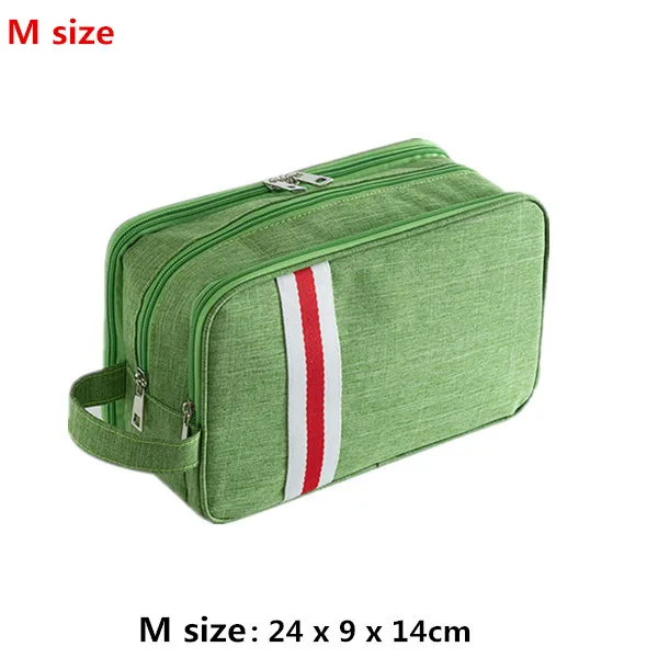 Мужская трехслойная косметичка для женщин, набор туалетных принадлежностей для путешествий, косметичка, большой косметический чехол, водонепроницаемый Органайзер, моющаяся сумочка - Цвет: M green