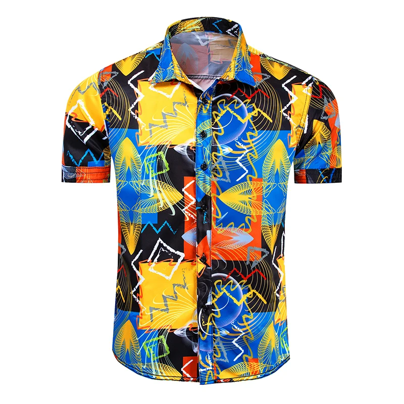 

Men's Shirt Summer Fashion Beach Short Sleeve Men's Fashion Casual Print Short Sleeve Shirt