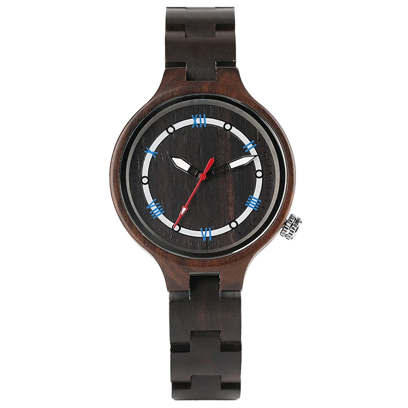 

Ladies Creative Wooden Watch Bracelet Clasp Women Casual Full Wood Band Quartz Watches Fashion Gift