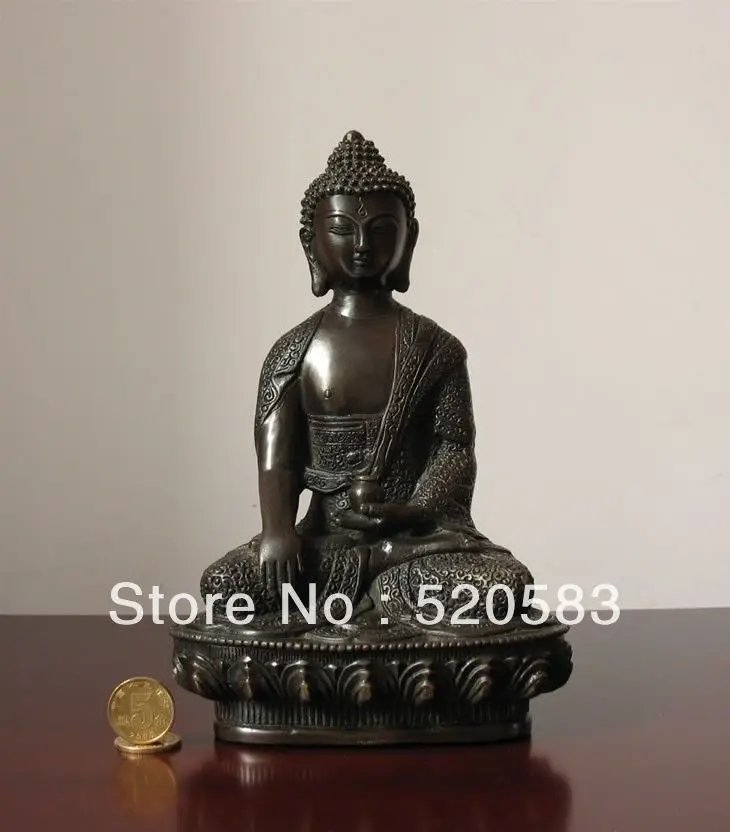 

8" Old Tibet Tibetan Buddhist Bronze Shakyamuni Buddha Statue