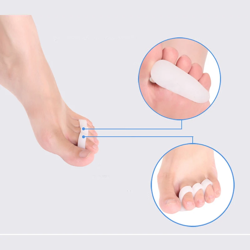 1Pair Silicone Toe Separator Orthopedic Hallux Valgus Corrector Metatarsal Straightener Shoes Gel Cushion Pads Feet Care Tools