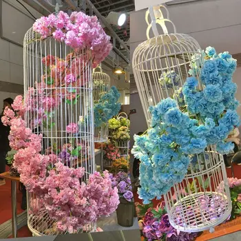 

100cm beautiful artificial cherry blossoms flower silk wisteria vines wedding decoration flower bouquet Party Wreaths Rattan
