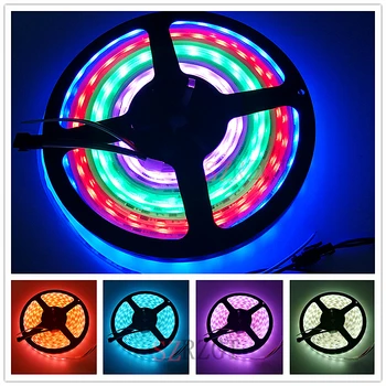 

WS2811 5050 RGB LED Strip 1m/5M 150 300Leds Individual Addressable DC12V White/Black PCB, 2811 led strip Addressable Digital