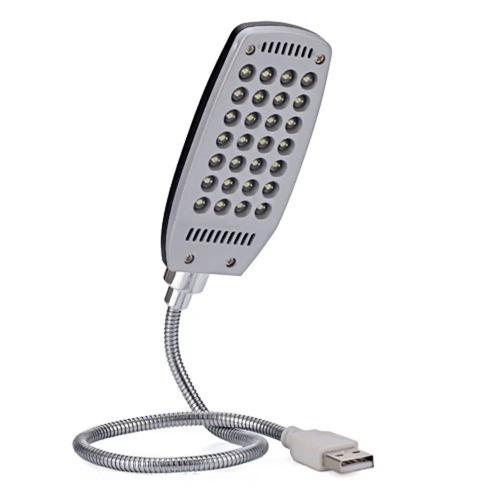 black New USB 28 LED lamp flexible for PC laptop portablein Desk Lamps