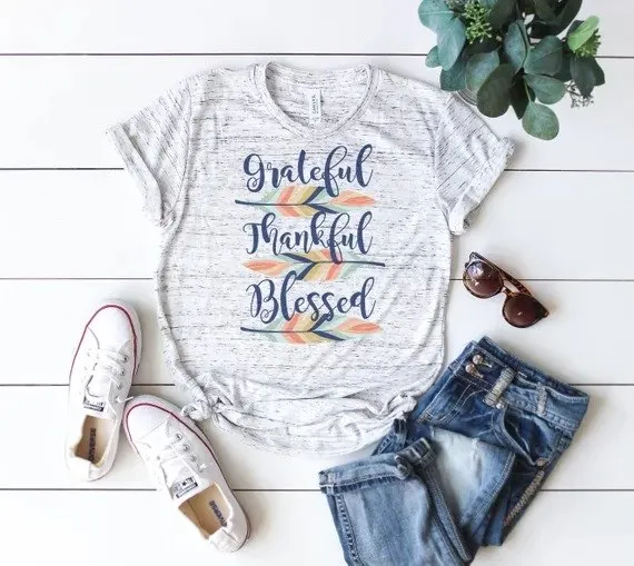 

grateful thankful blessed t-shirts women tee top womens fashion 2019 tshirt pink 90s tees aesthetic christmas plus size punk