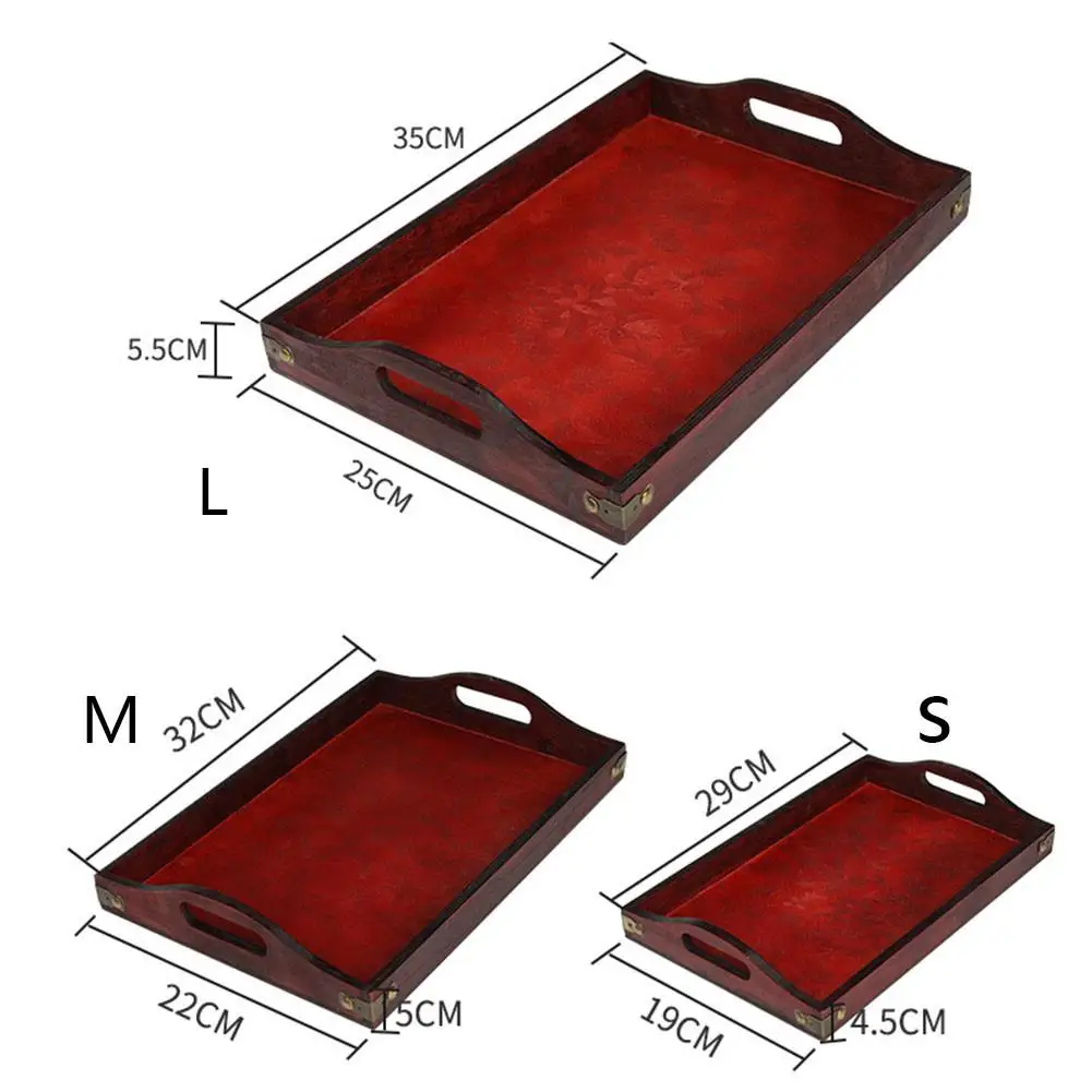 Новый 2019 Ретро сервировочный деревянный поднос с ручками для завтрака обеденный поднос ящик для мелочей коробка аксессуары для ящика для