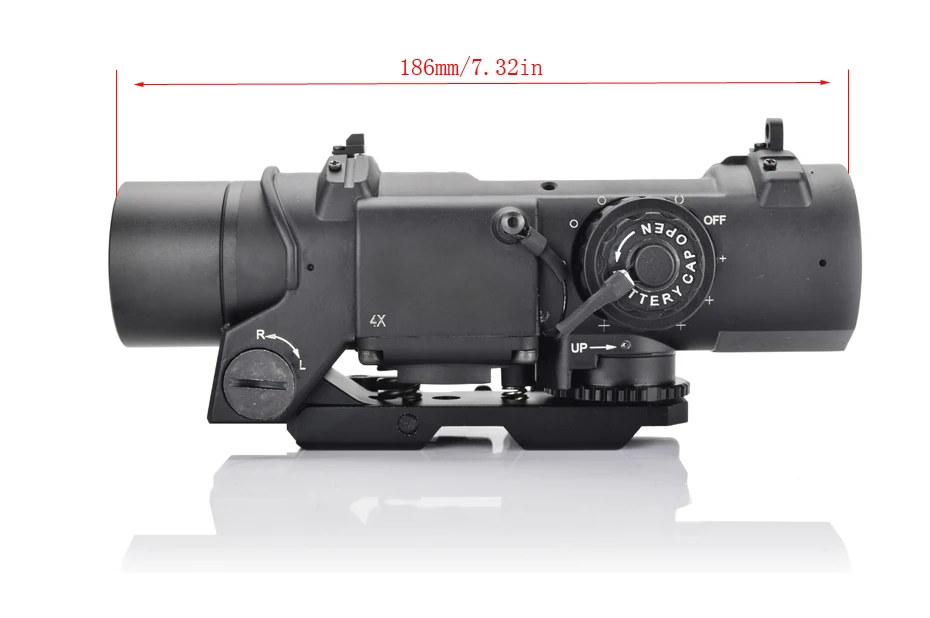 Охота Тактический 4x Исправлена двойная роль оптический прицел Airsoft Сфера Magnificate Сфера Fit 20 мм Уивер Пикатинни для AR15 M4