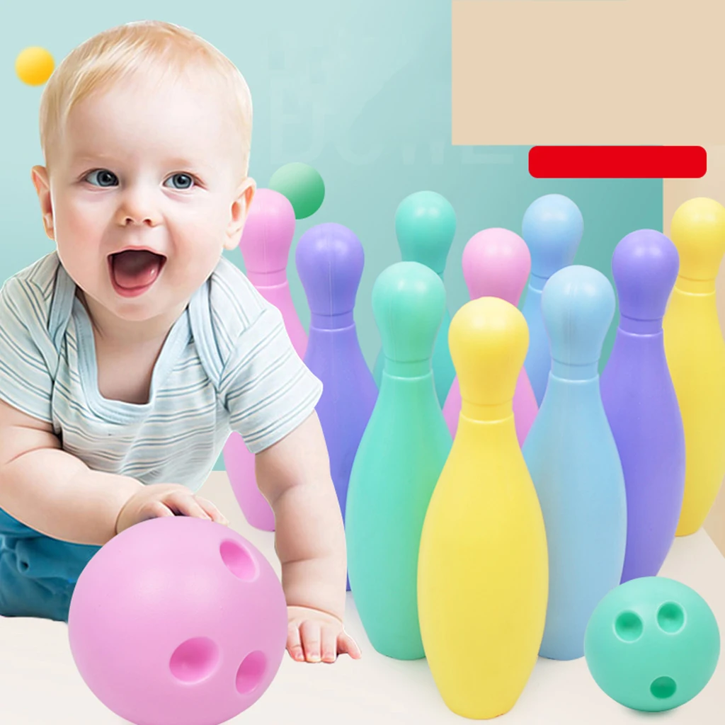 Deluxe Bowling Set (10 Pins & 2 Bowling Balls) with Storage Rack Fun Bowling Games Kit for Kids Adult Party Favors